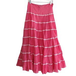 VINTAGE BETSEY JOHNSON Pink Taffeta Tiered Maxi Skirt Punk Fairy Grunge Y2K Sz 8